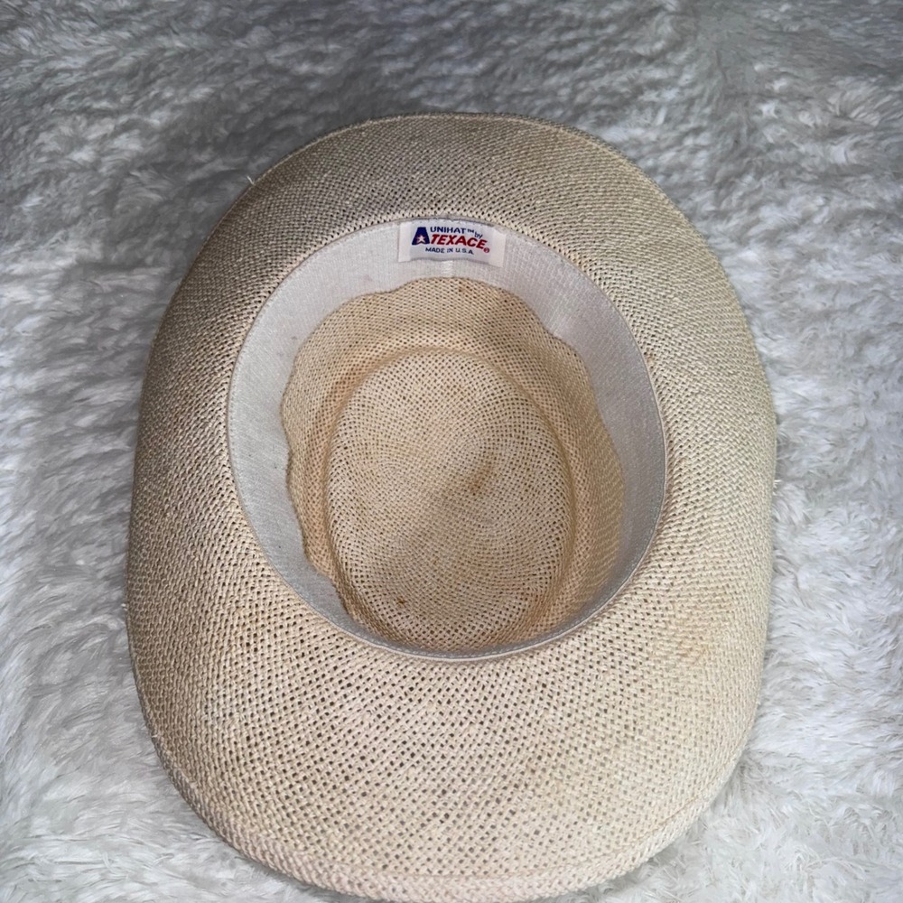 Texace Cowboy Hat Mens OS Beige Good Vintage Straw Unihat Made in USA Western